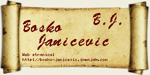 Boško Janićević vizit kartica